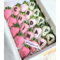 20pcs Ombre Pink Chocolate Strawberries Gift Box (Custom Wording)